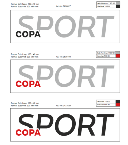 Copa Sport vinly lettering for Ford Tourneo Custom