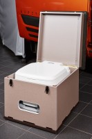 Camping toilet for storage box